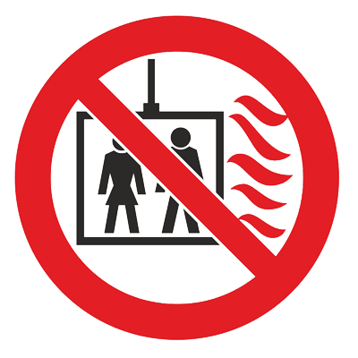 Product image for Знак - Пользование лифтом во время пожара запрещено Р-44